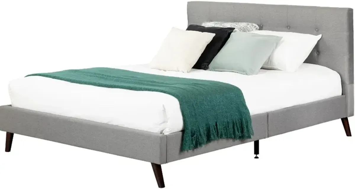 Fusion Contemporary Gray Full Upholstered Platform Bed - South Shore