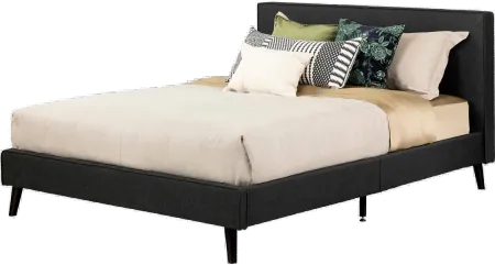 Gravity Charcoal Gray Queen Upholstered Platform Bed - South Shore