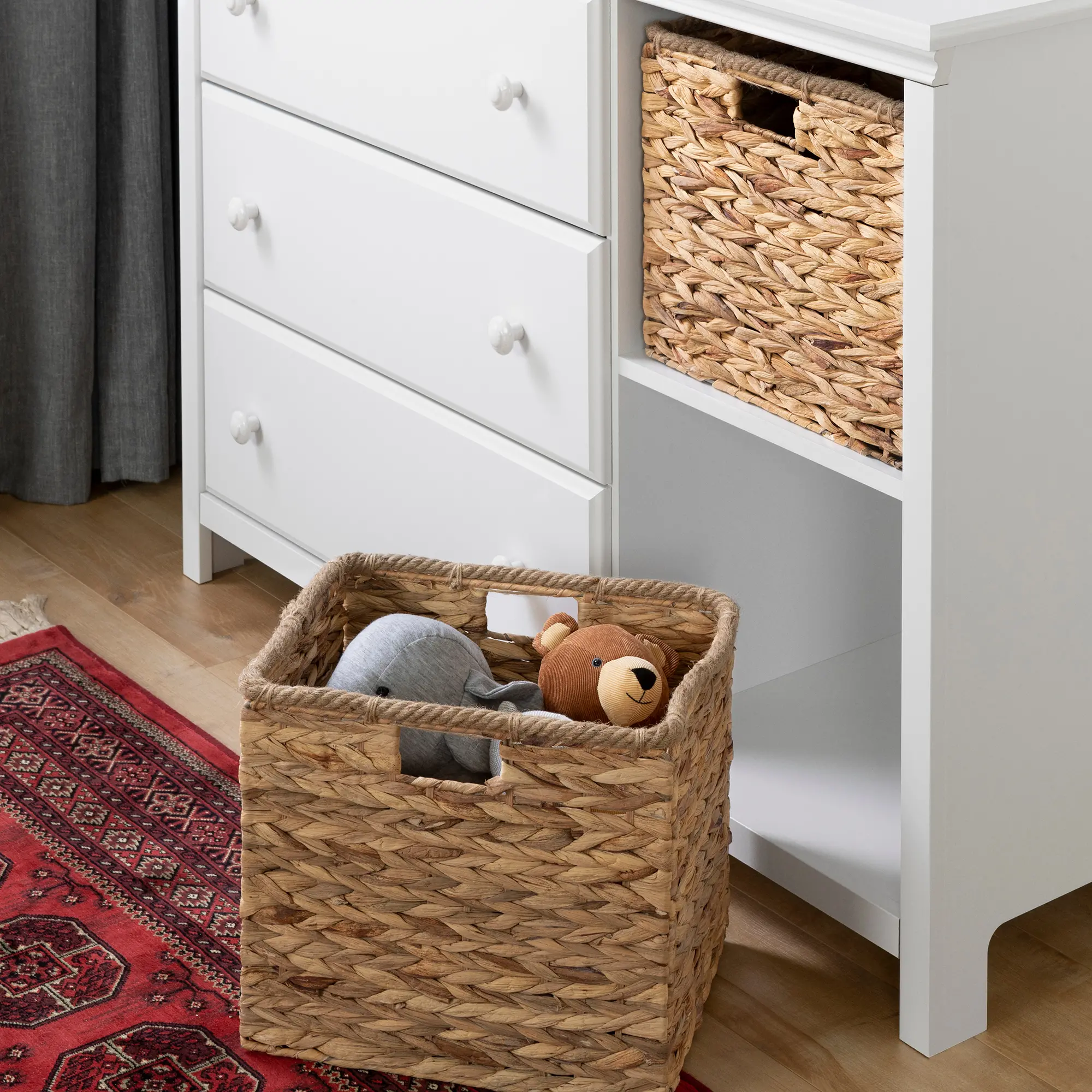 Cotton Candy White 3 Drawer Dresser with Baskets - South Shore