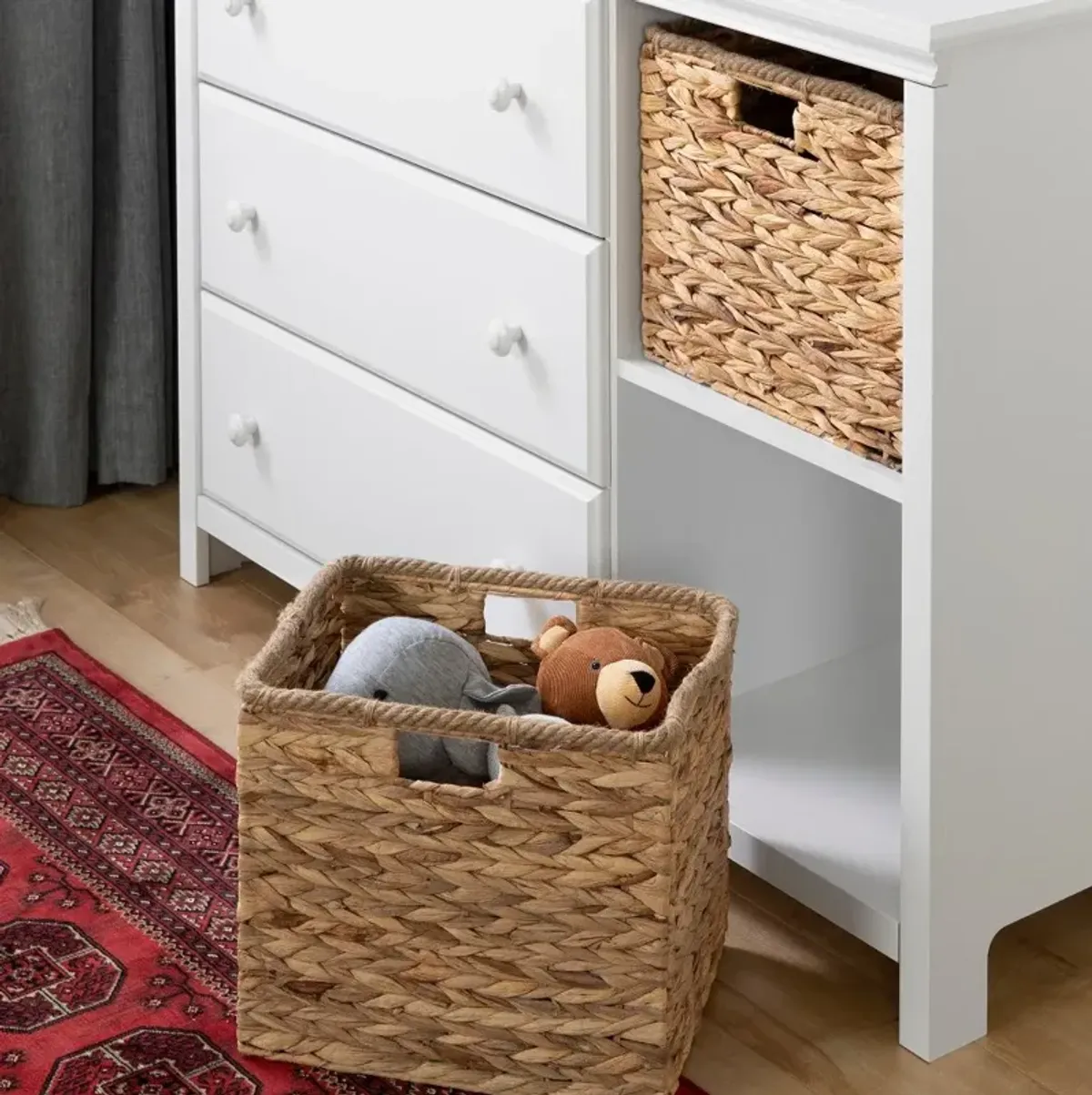 Cotton Candy White 3 Drawer Dresser with Baskets - South Shore