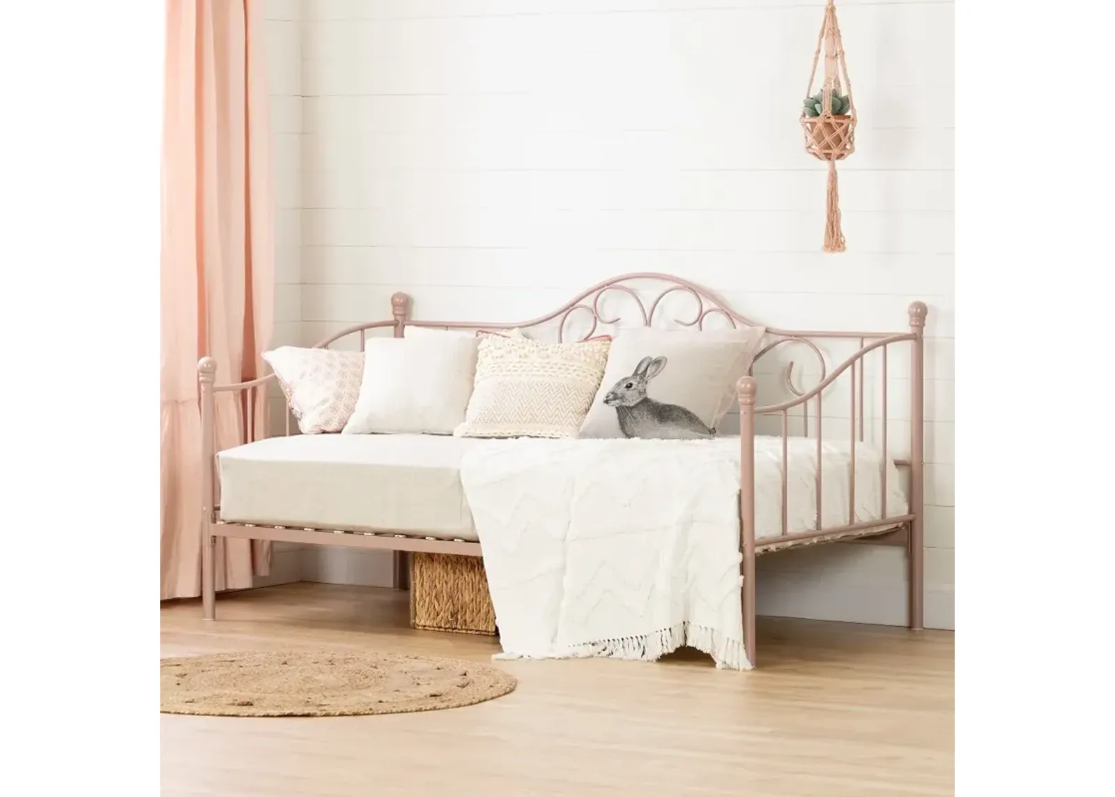 Lily Rose Classic Pink Metal Daybed - South Shore