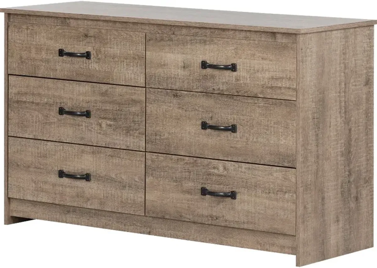 Tassio Farmhouse Weathered Oak Dresser - South Shore