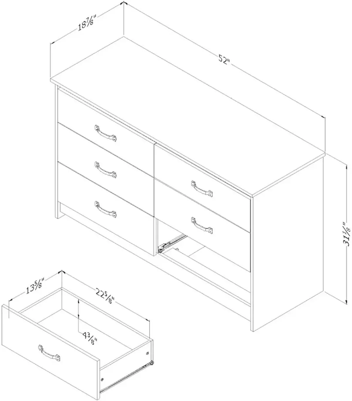 Tassio Farmhouse Weathered Oak Dresser - South Shore