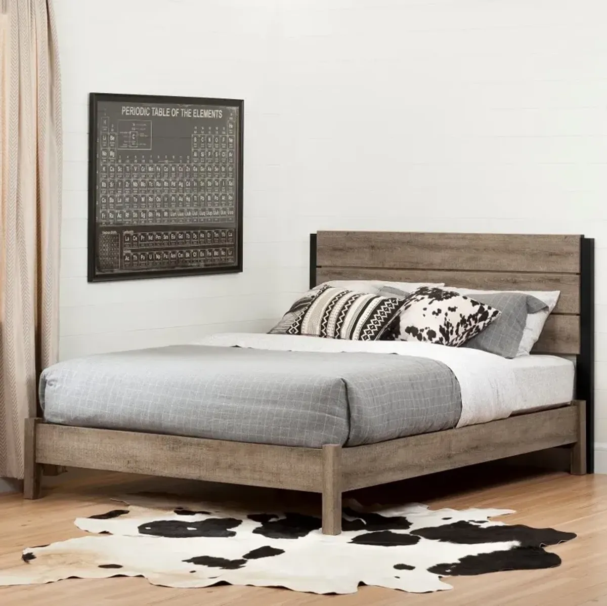 Modern Farmhouse Weathered Oak Full Headboard - South Shore