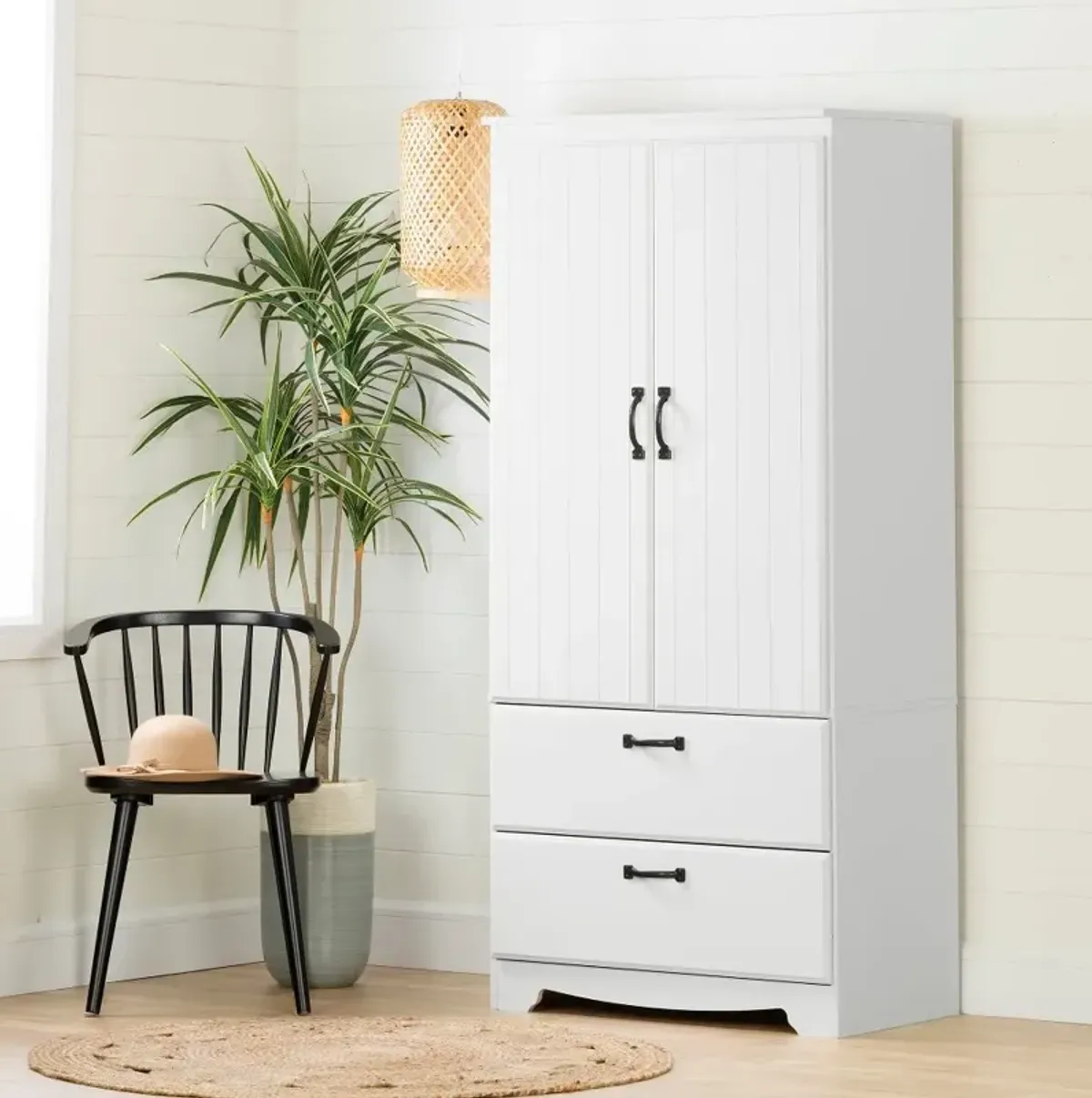 Cottage White Wardrobe Armoire - South Shore