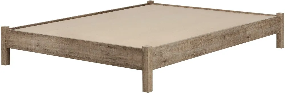 Munich Weathered Oak Full Platform Bed Set - South Shore