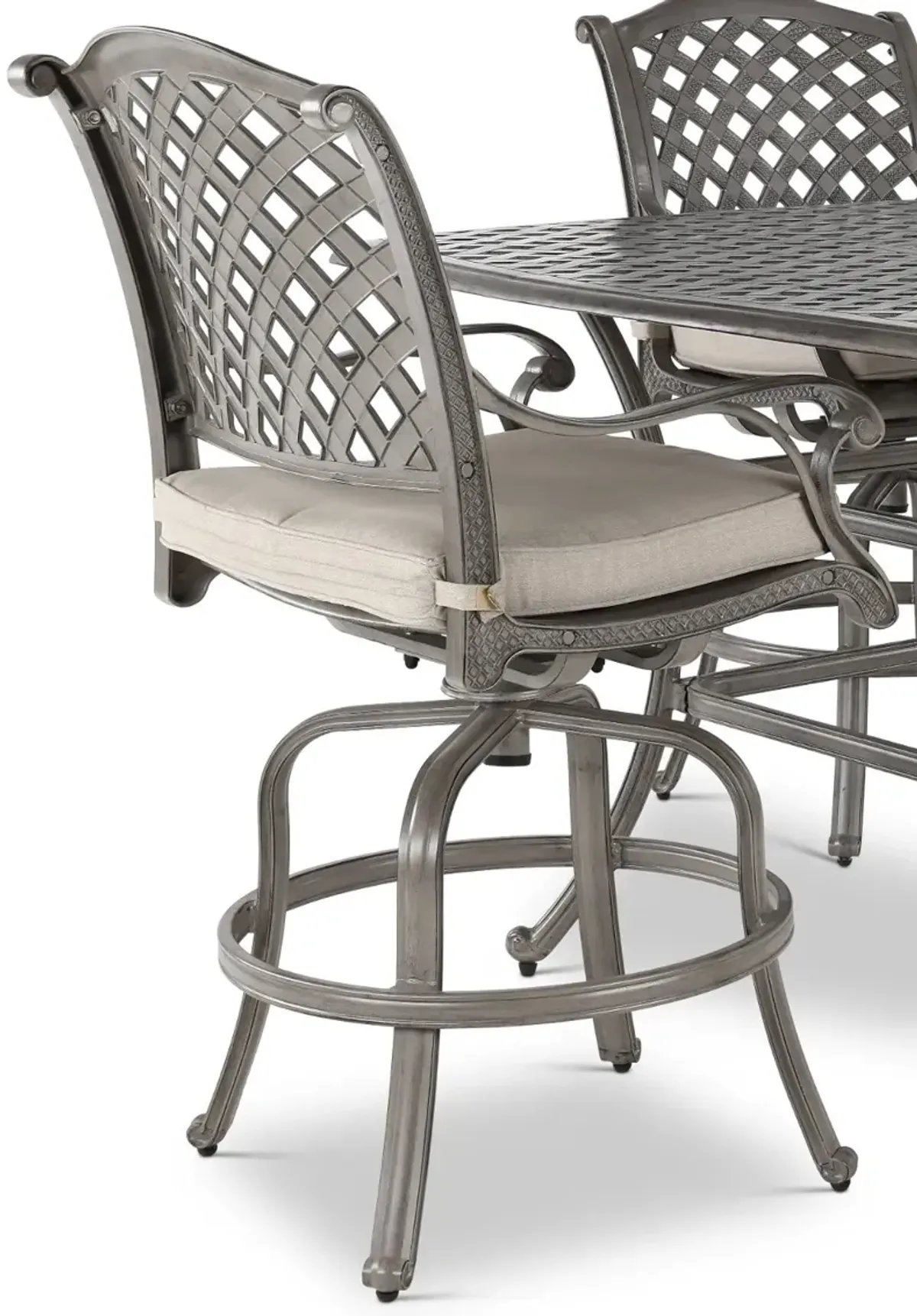 Macan 5 Piece Gray and Beige Counter Height Patio Dining Set