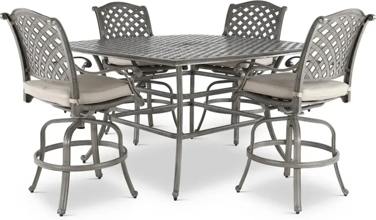 Macan 5 Piece Bar-Height Patio Dining Set with Square Table