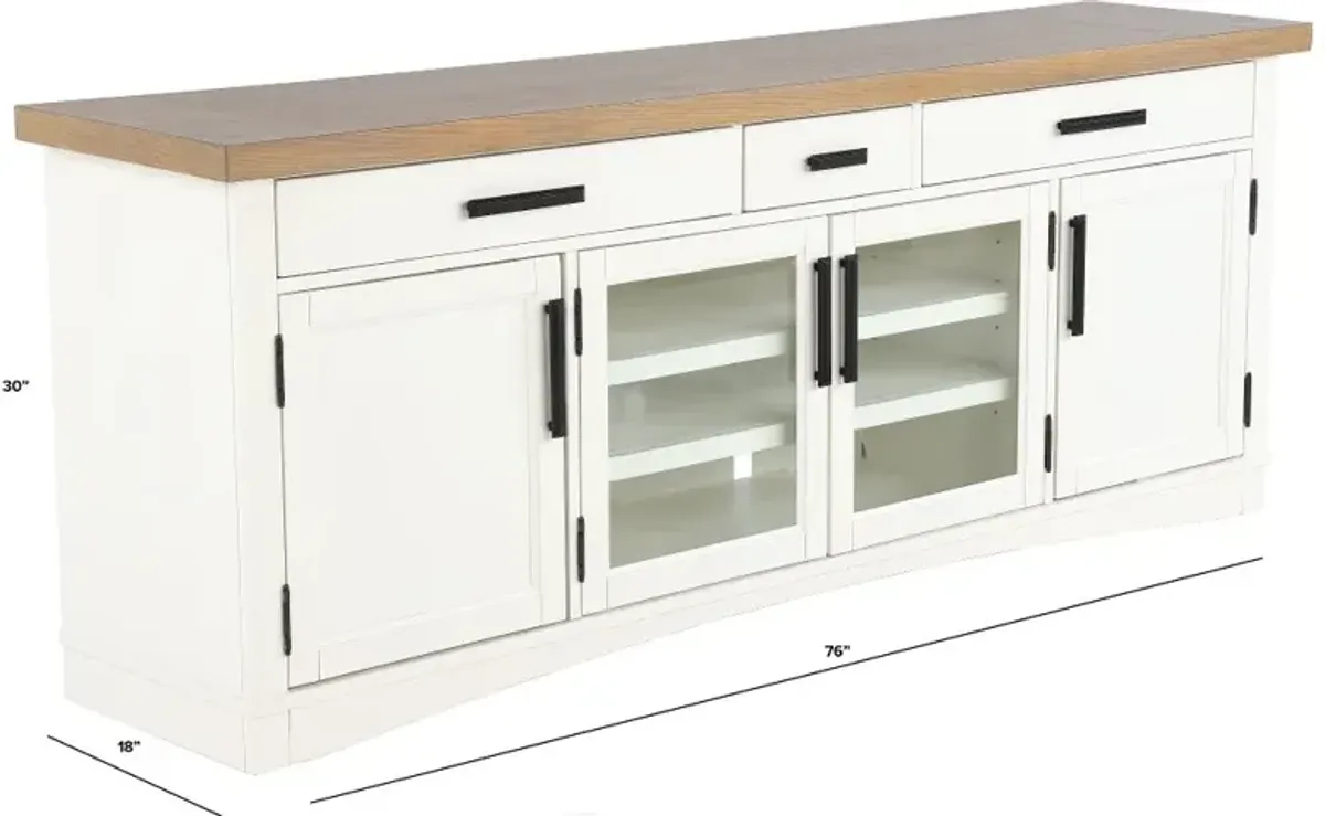 Amy Cotton White 76" TV Stand