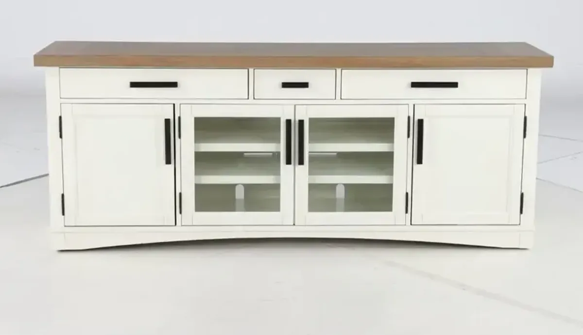 Amy Cotton White 76" TV Stand