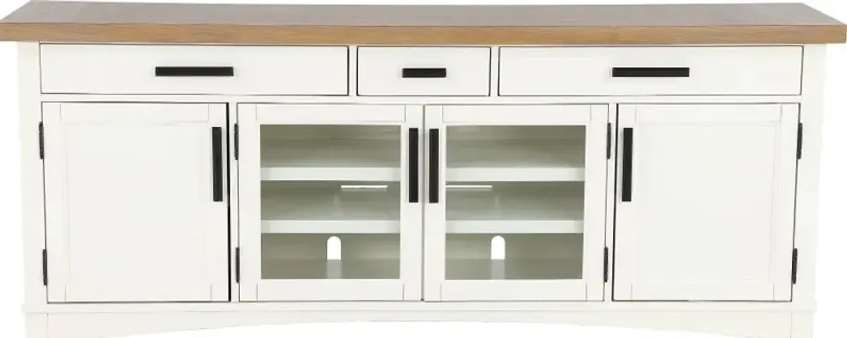 Amy Cotton White 76" TV Stand