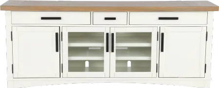 Amy Cotton White 76" TV Stand