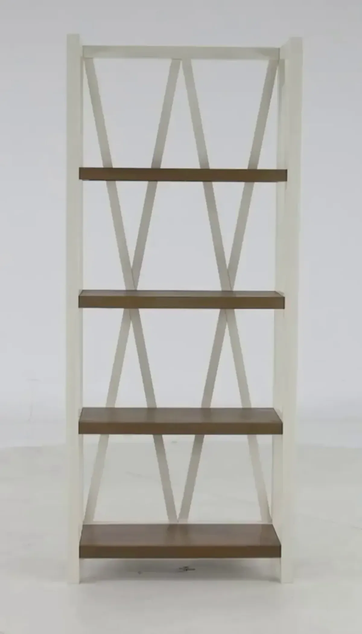 Amy Cotton White Bookcase with Natural Shelves