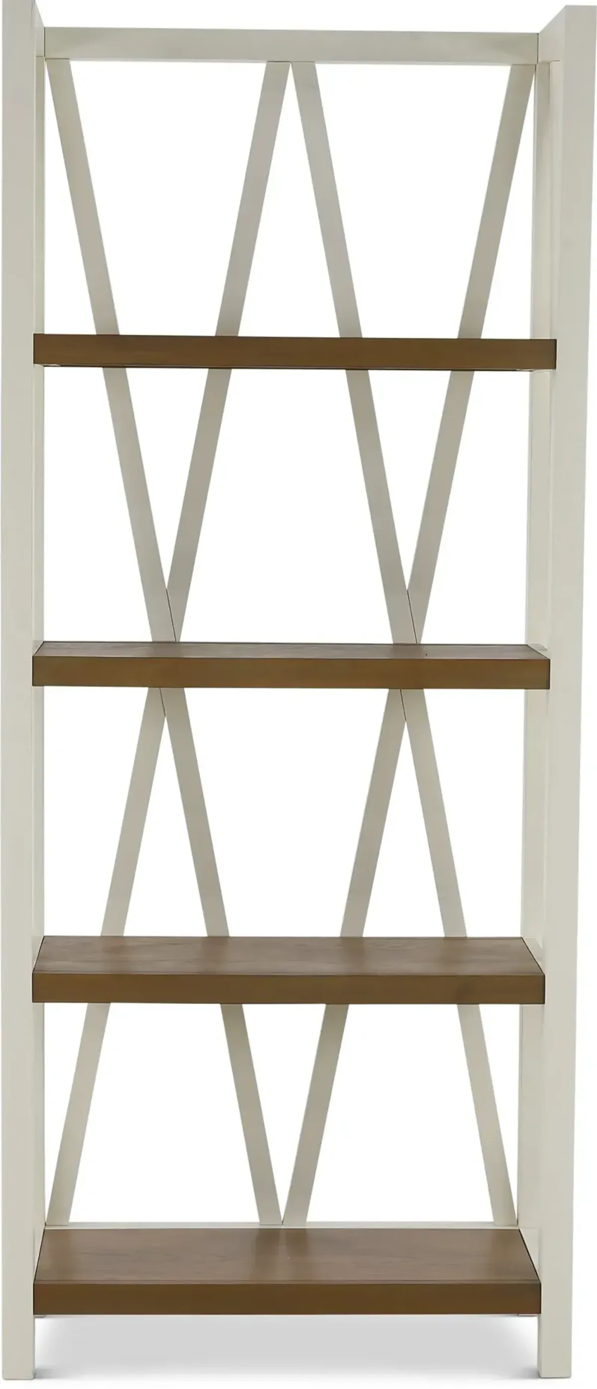 Amy Cotton White Bookcase with Natural Shelves