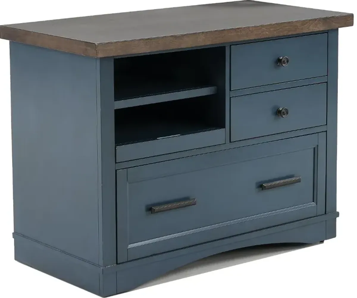 Amy Denim Blue File Cabinet