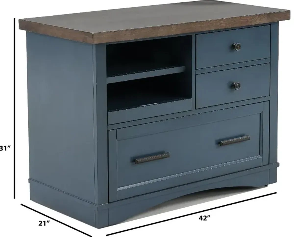 Amy Denim Blue File Cabinet