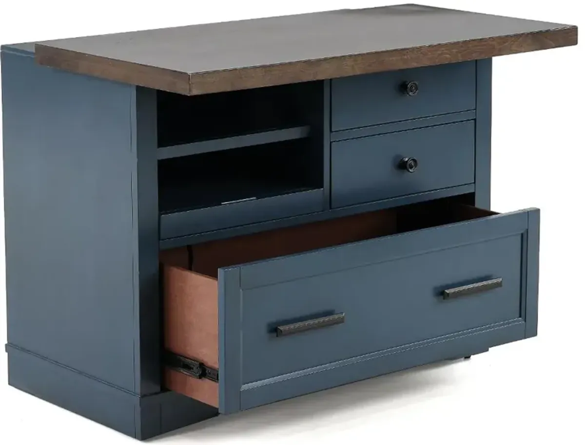 Amy Denim Blue File Cabinet