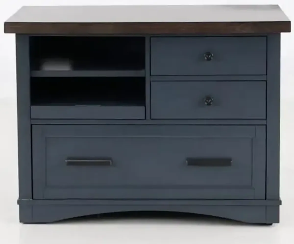 Amy Denim Blue File Cabinet