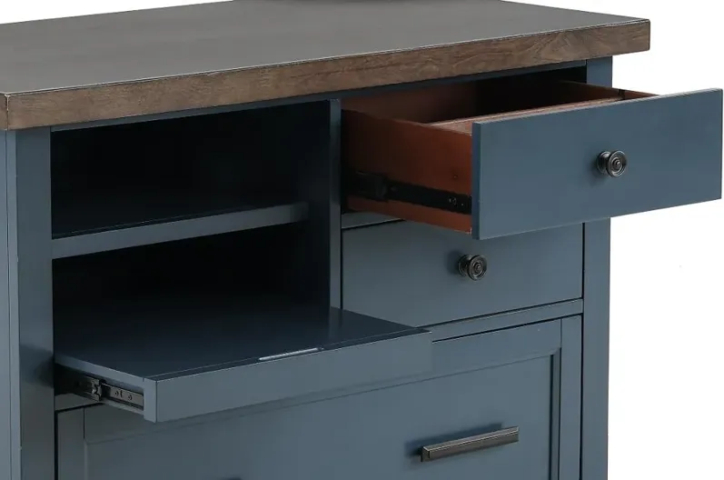 Amy Denim Blue File Cabinet