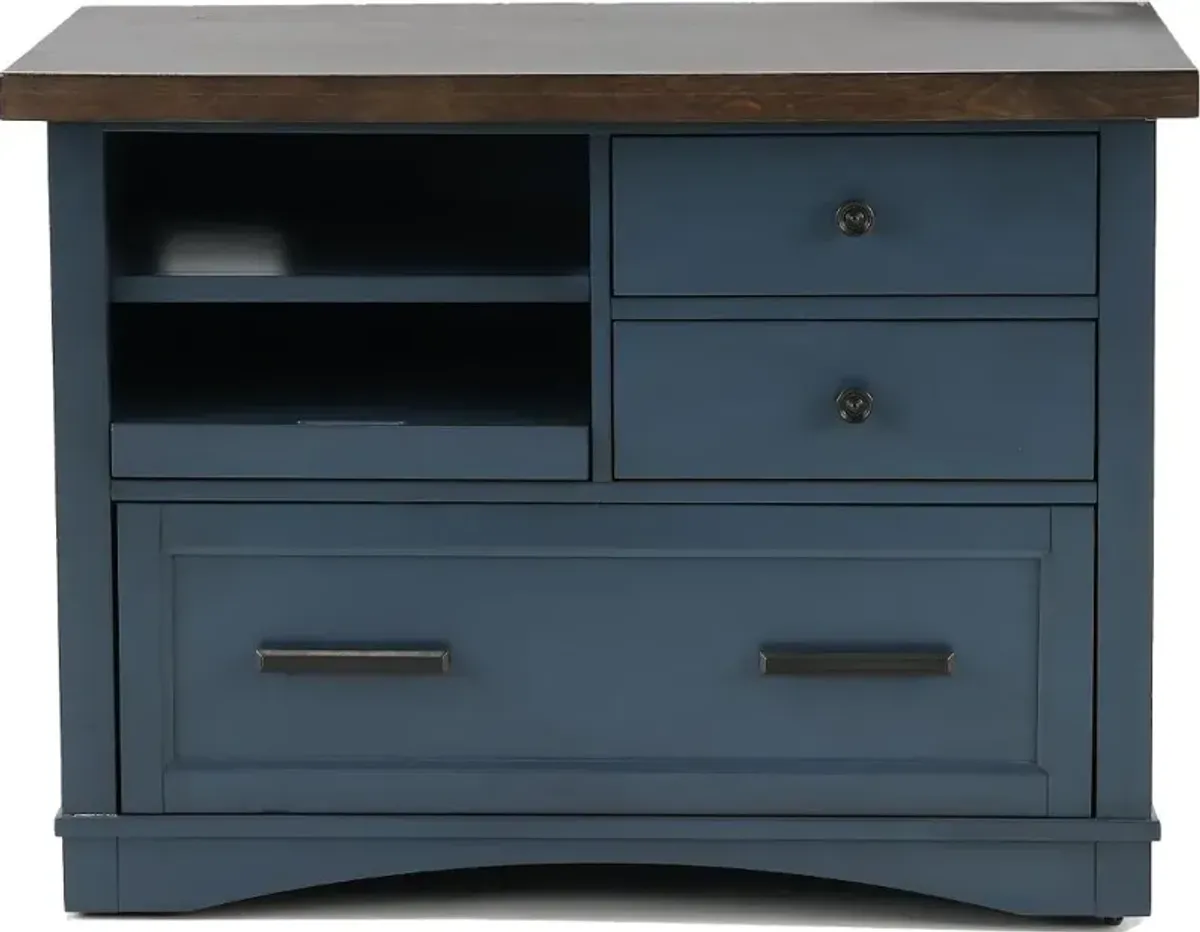 Amy Denim Blue File Cabinet