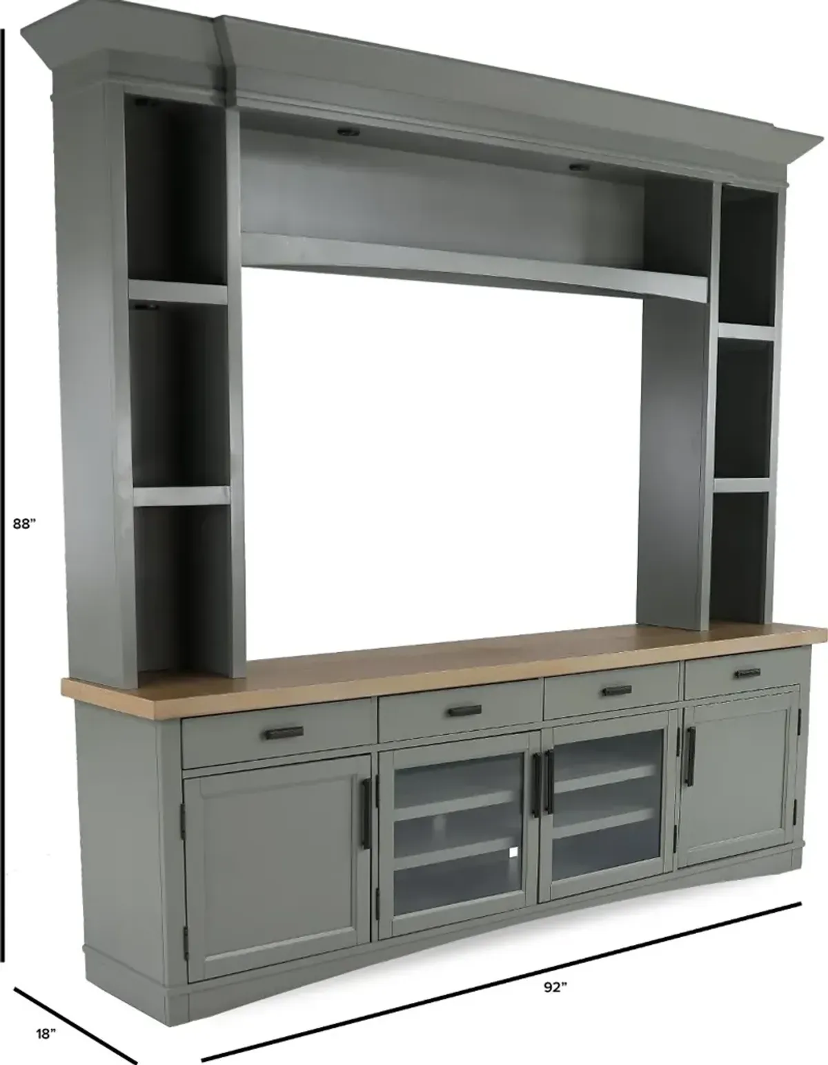 Amy Dove Gray 92" Entertainment Center