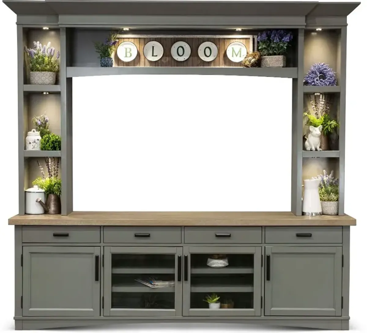 Amy Dove Gray 92" Entertainment Center