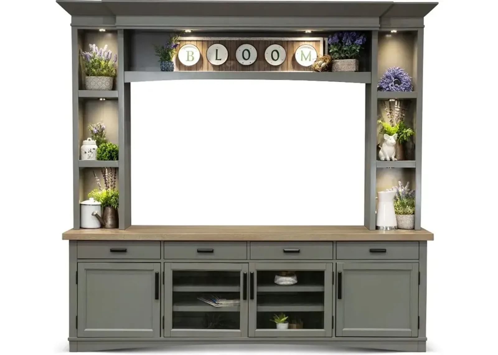 Amy Dove Gray 92" Entertainment Center