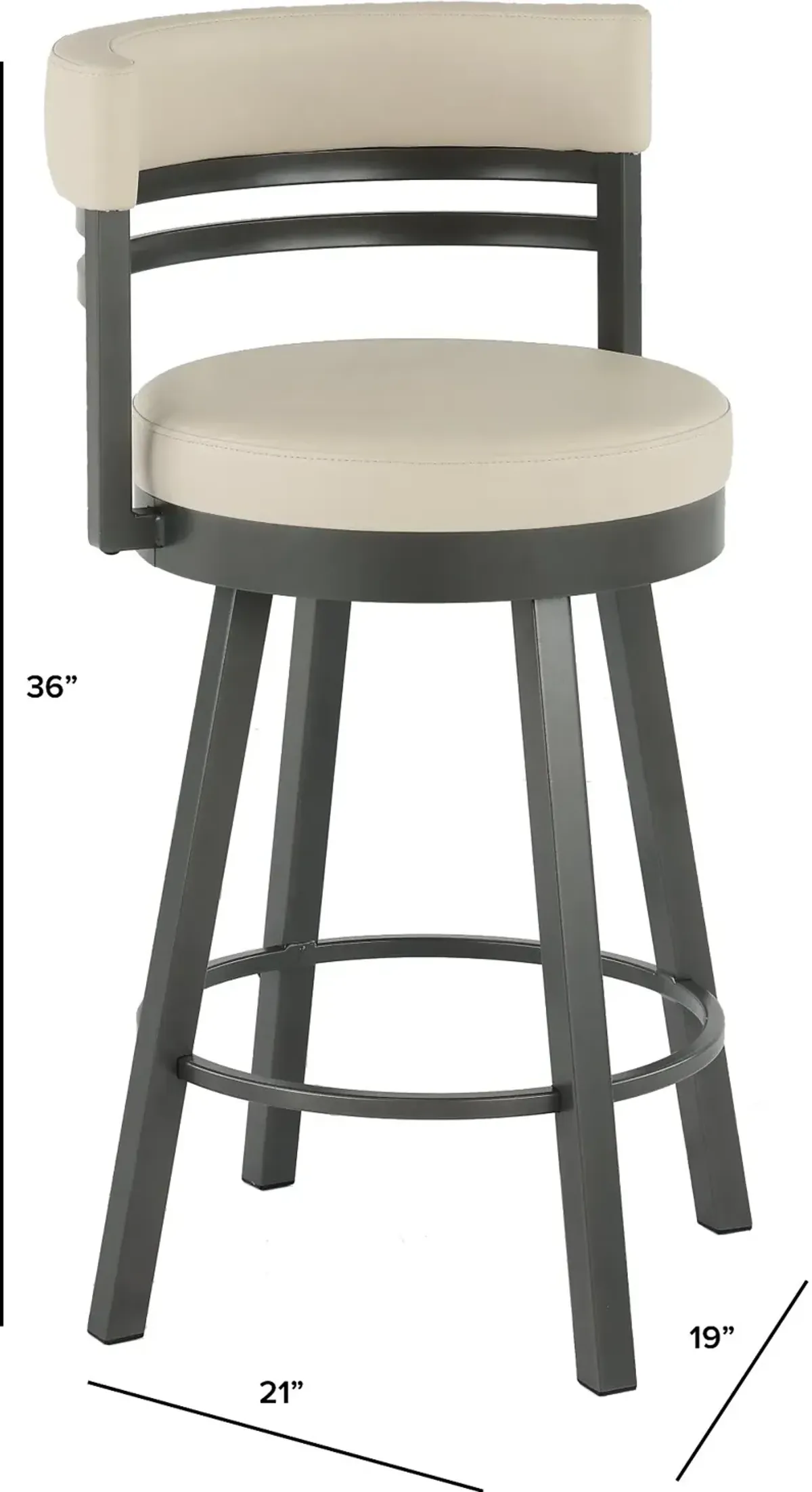 Ronny Oyster White Swivel Counter Height Stool