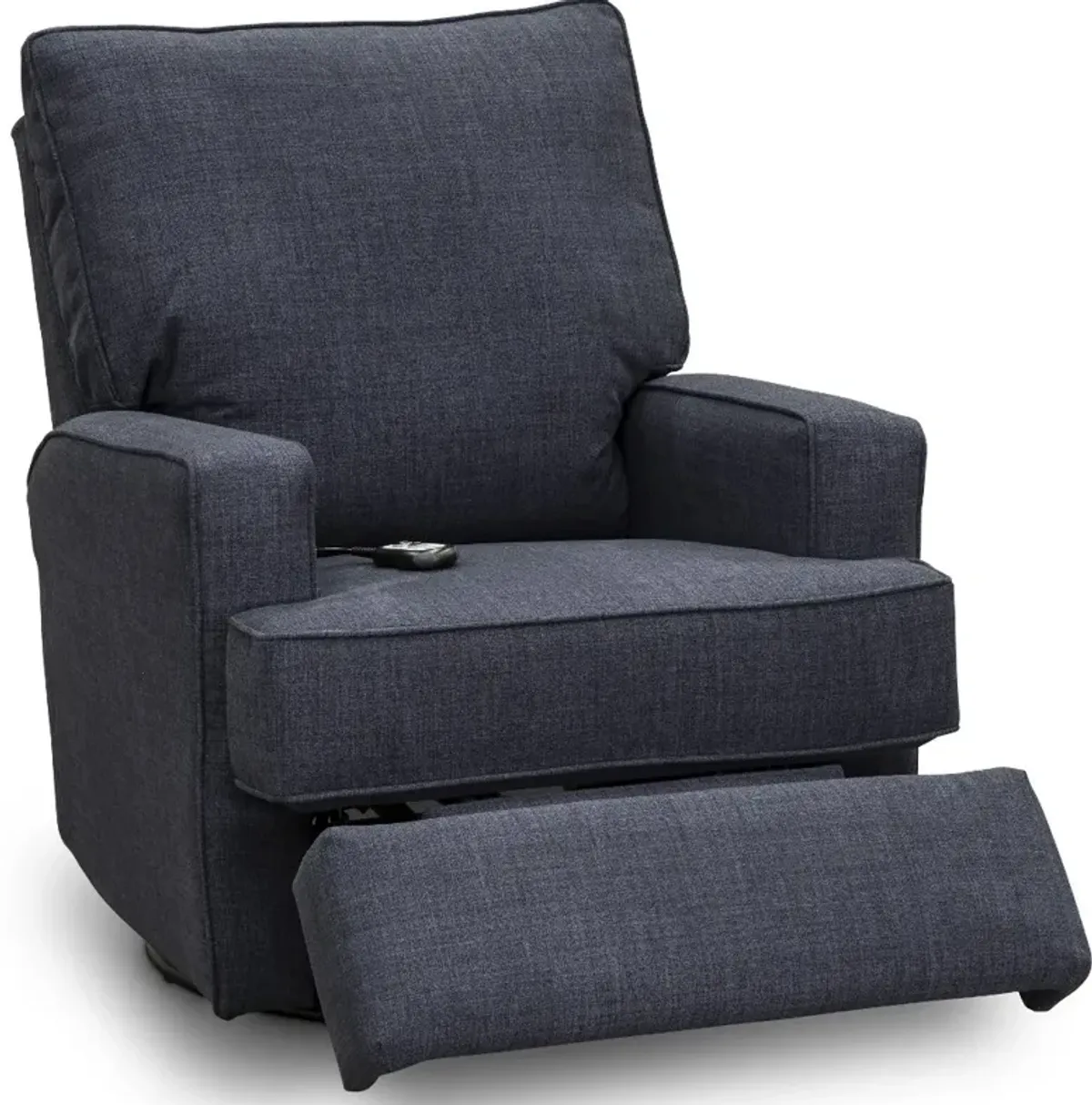 Kersey Navy Blue Power Swivel Glider Recliner