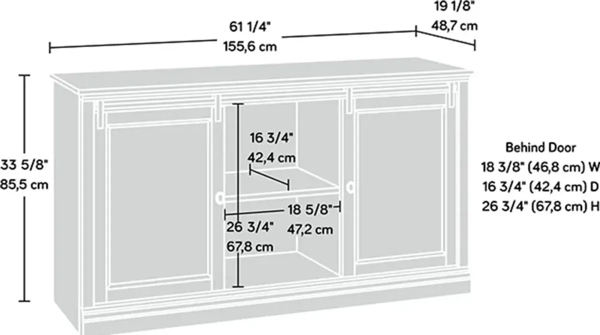Barrister Lane Antique White 61" TV Stand