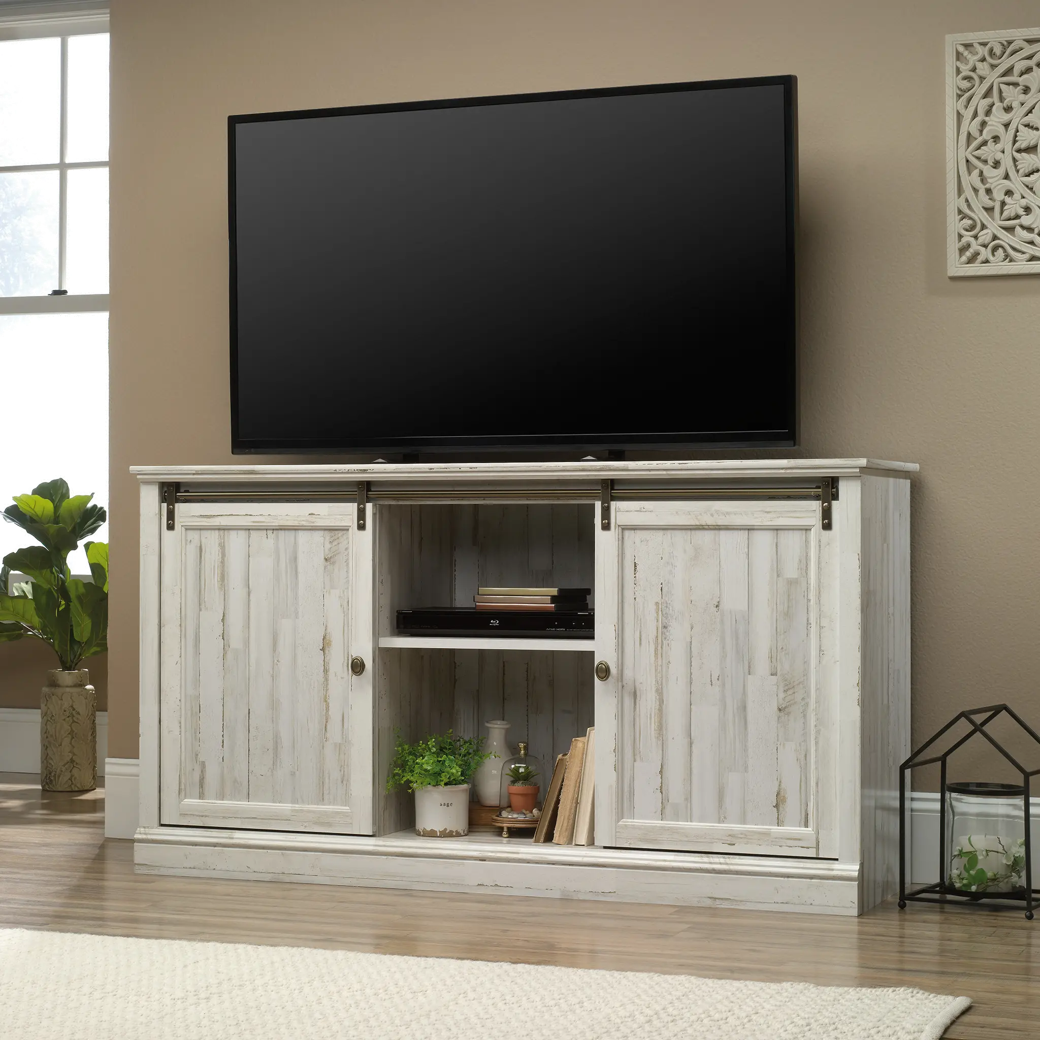 Barrister Lane Antique White 61" TV Stand