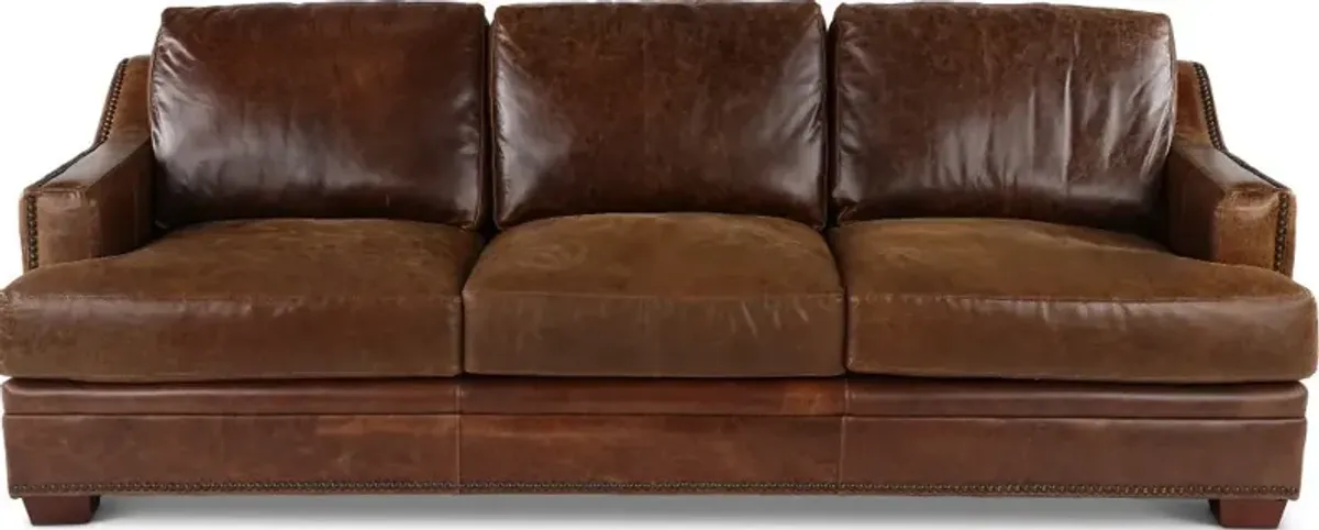 Antique Brown Leather Sofa