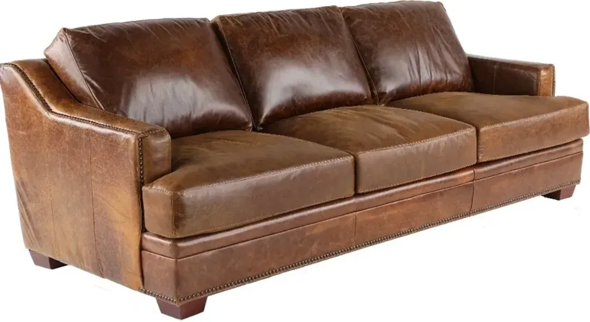 Antique Brown Leather Sofa