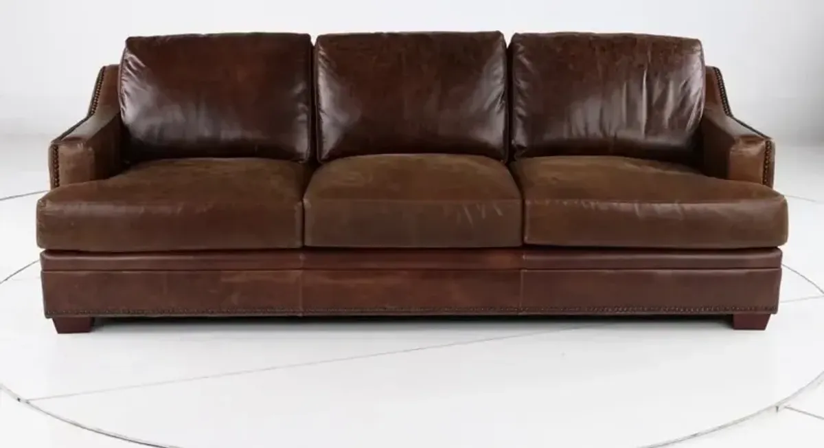 Antique Brown Leather Sofa