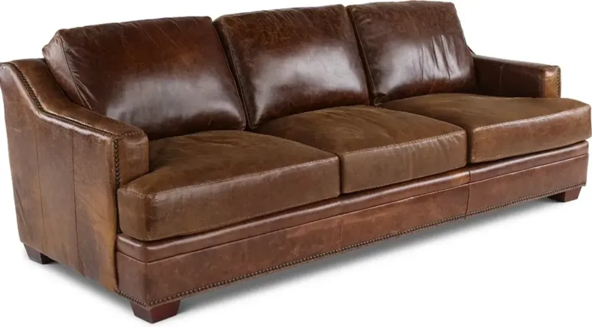 Antique Brown Leather Sofa