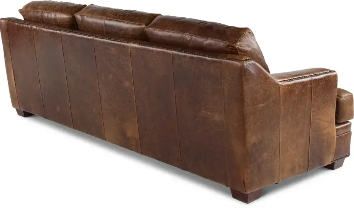 Antique Brown Leather Sofa