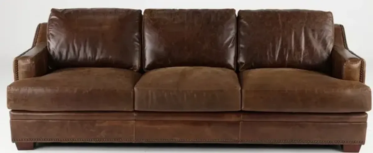 Antique Brown Leather Sofa