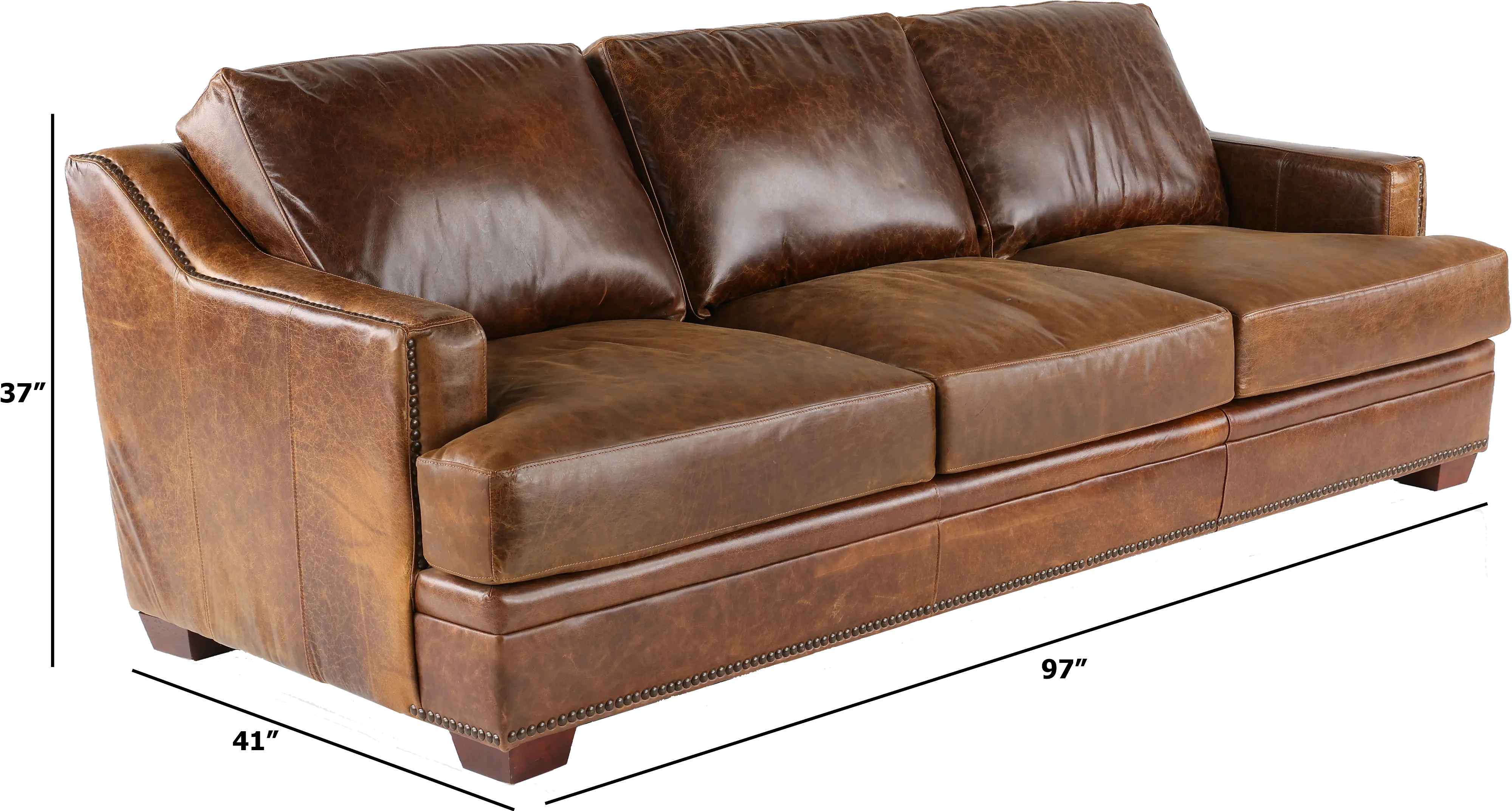Antique Brown Leather Sofa