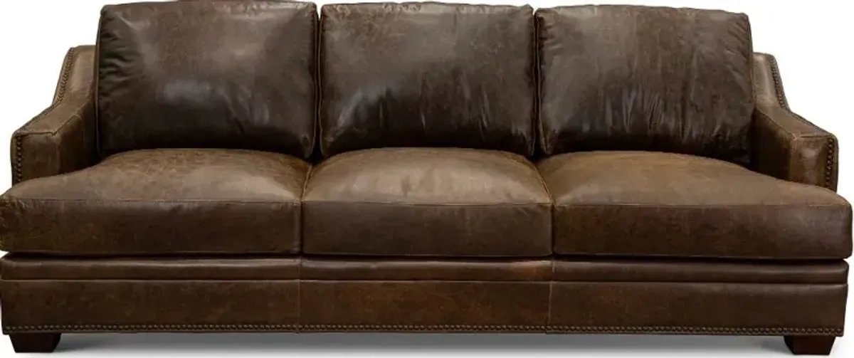 Antique Brown Leather Sofa