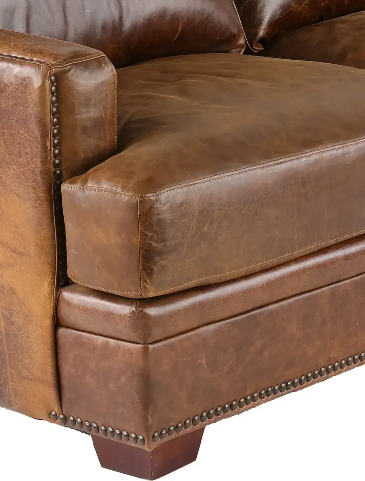 Antique Brown Leather Sofa