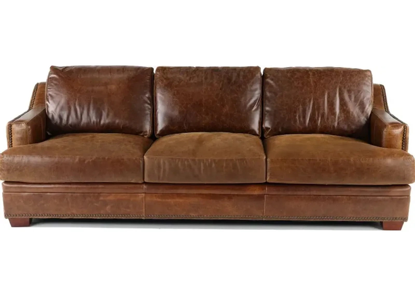 Antique Brown Leather Sofa