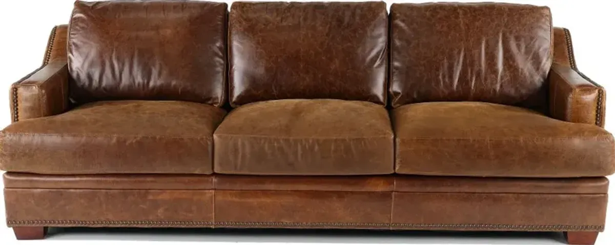 Antique Brown Leather Sofa