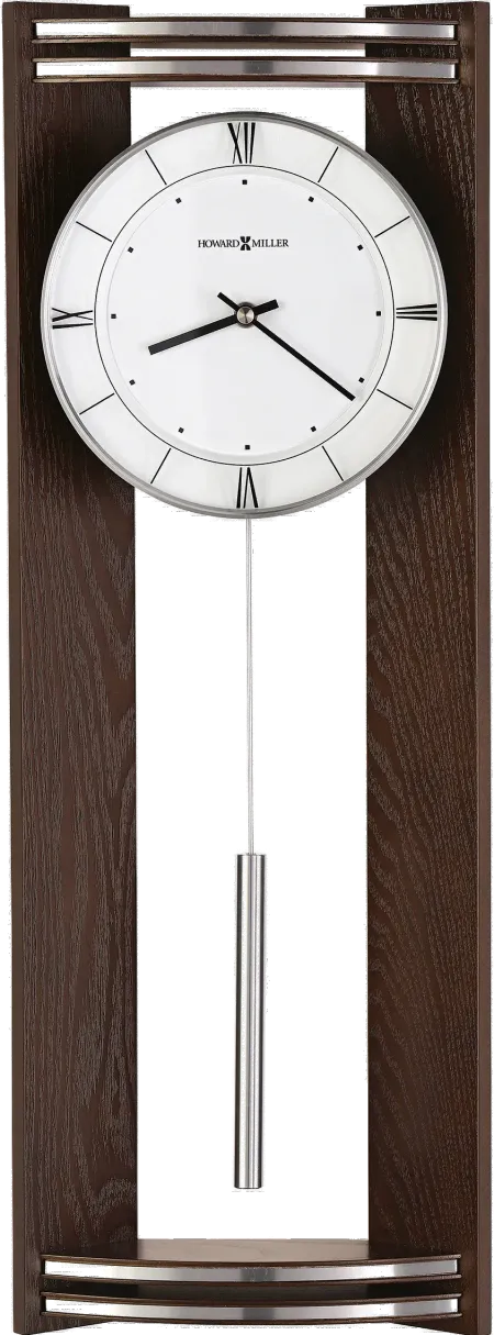 Black Coffee and Silver Contemporary Wall Clock - Deco