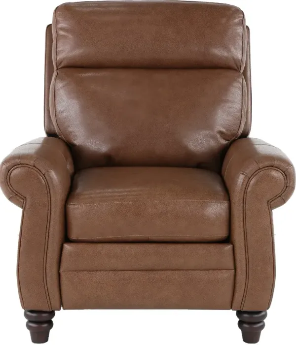 Fresh Bourbon Brown Leather-Match High Leg Power Recliner