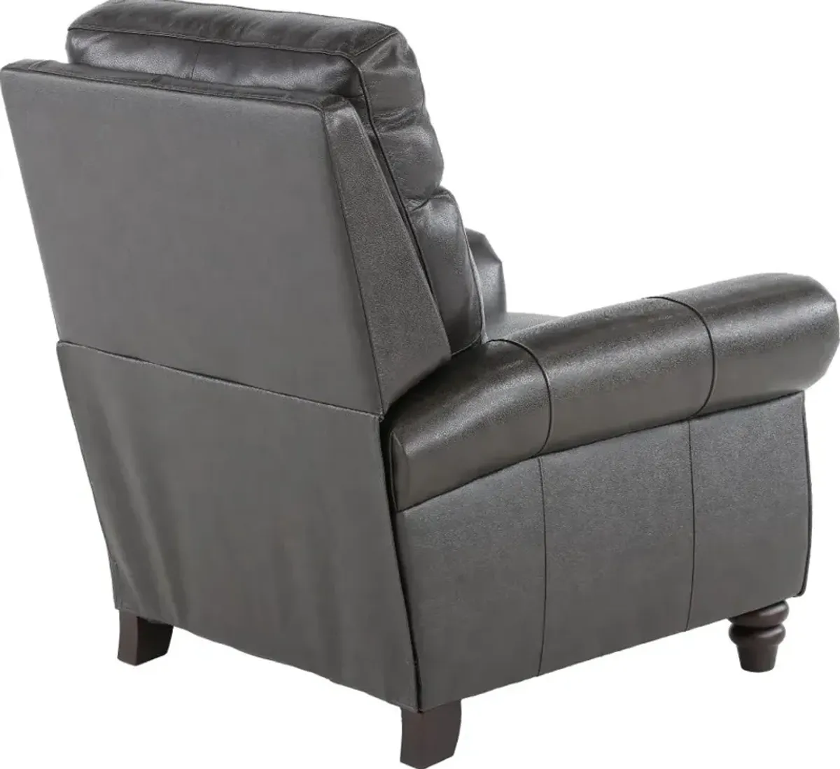 Fresh Twilight Gray Leather-Match High Leg Power Recliner