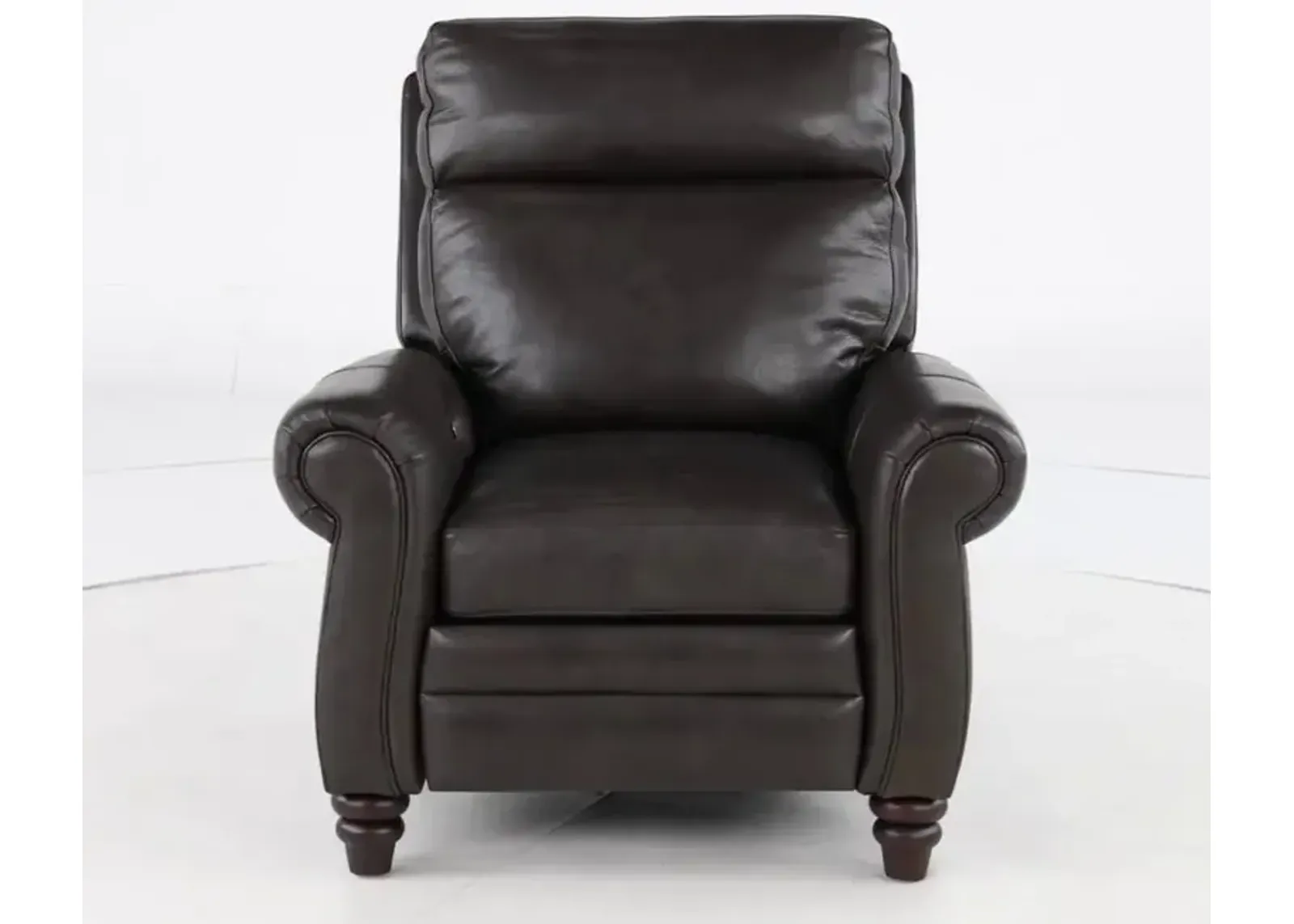 Fresh Twilight Gray Leather-Match High Leg Power Recliner