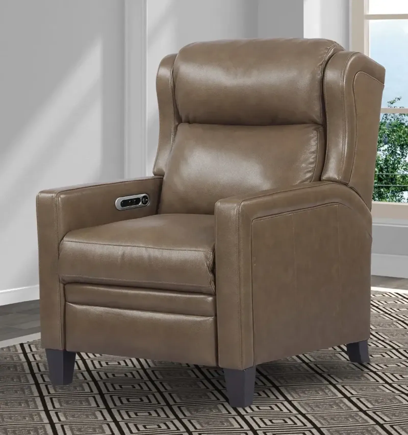 Dart Picket Brown High Leg Power Recliner