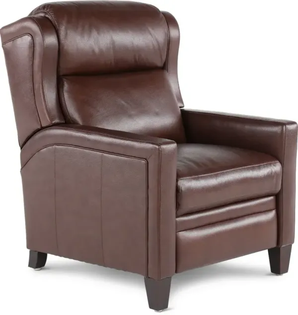 Dart Walnut Brown Leather-Match High Leg Power Recliner