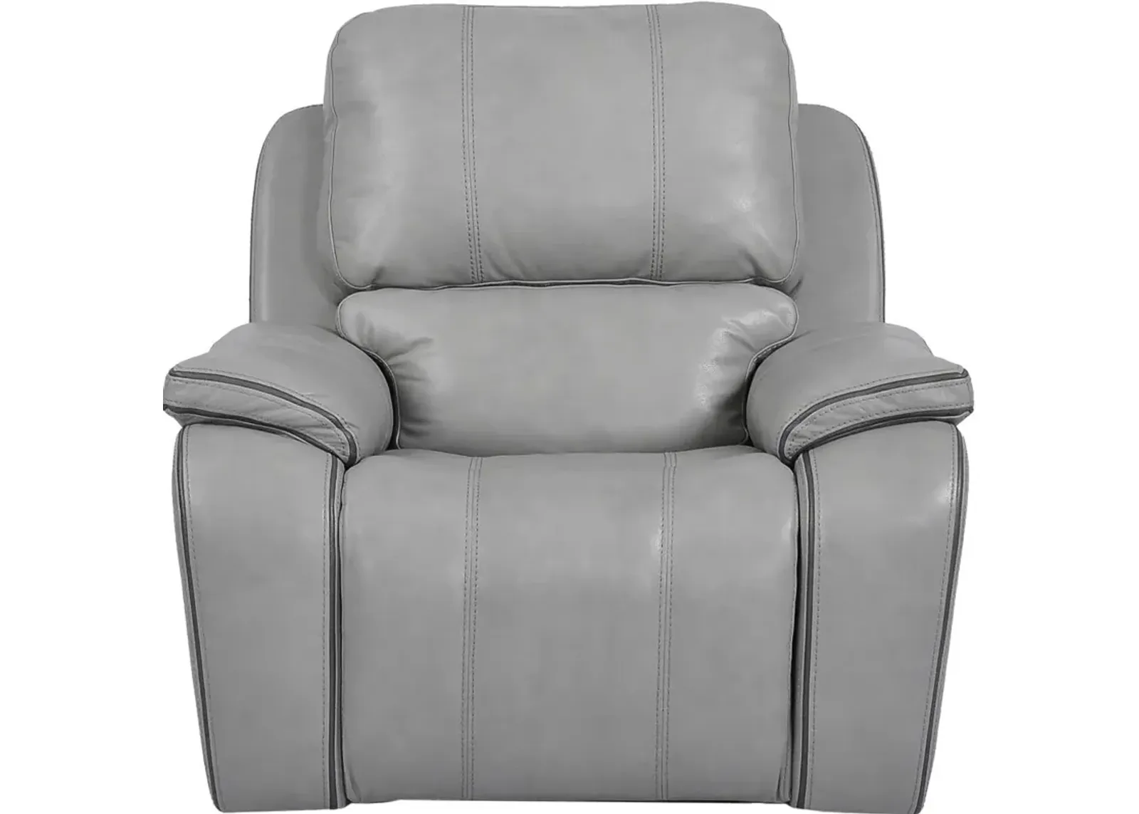 Harry Mist Light Gray Leather-Match Power Recliner