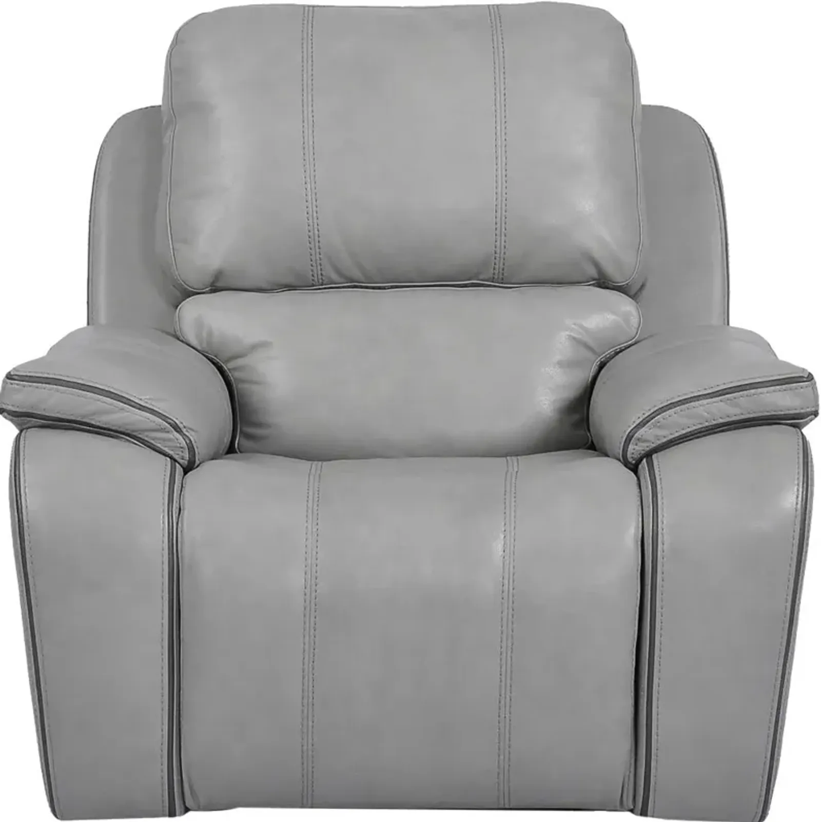 Harry Mist Light Gray Leather-Match Power Recliner